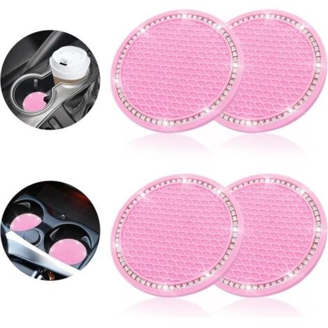 Lot de 4 dessous de verre en silicone antidérapant pour voiture - Dessous de verre populaire pour voiture (1/4)