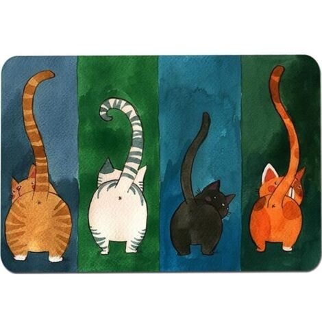 Paillasson Motif de chat - Antidérapant - 40x60 cm - Intérieur/Extérieur (1/4)