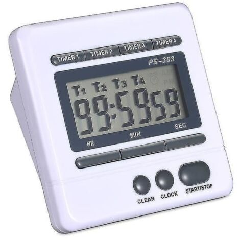 Compte à rebours numérique 4 canaux, compte à rebours, minuterie de cuisine, horloge (1/5)