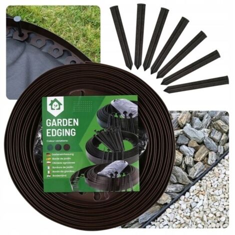 Bordure de jardin marron 20m + 60 ancres (1/5)