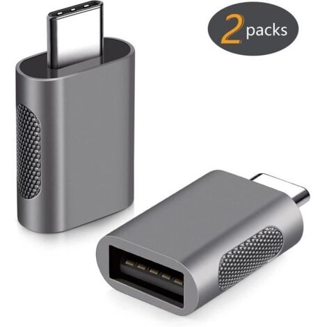 Adaptateur USB C vers USB OTG, adaptateur USB 3 vers 3.0, compatible avec MacBook, Microsoft Surface Go et autres appareils (2 pcs) (1/4)