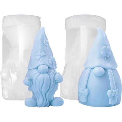 Lot de 2 moules en silicone 3D - Moule en silicone de Noël - Pour béton - Pour le moulage - Bricolage - Décoration de cadeau de (1/5)