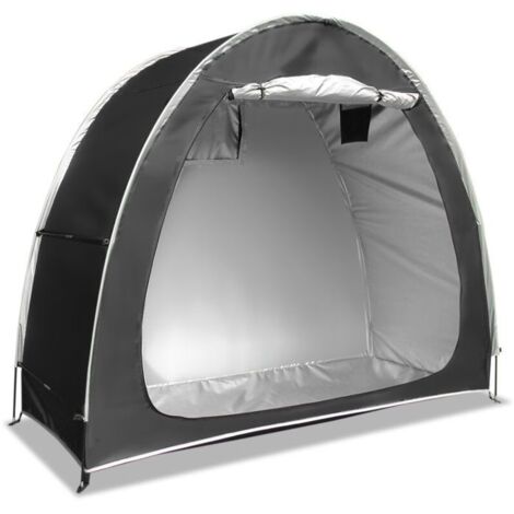 Abri de rangement extérieur étanche pour vélos, tente robuste, gain de place pour outils de jardin et sac à dos (Noir)