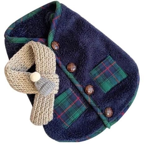 Vêtements d'hiver pour chiens - Vvikizy - Jupe Bleu - XL - Avec écharpe - Confortable et chaud (1/4)
