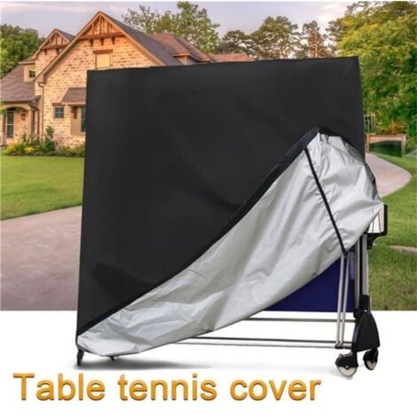 Tennis de Table,Housse de protection pour Table de Ping-Pong, Anti-UV, noire, 190T, imperméable, Anti-poussière, avec [C780130145] (1/4)