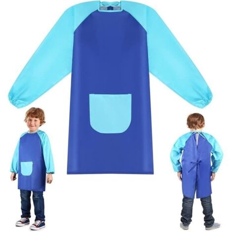 Tablier Peinture Enfant - Blouse à Encre avec Poches - Manches Longues - 6-12 Ans (1/4)