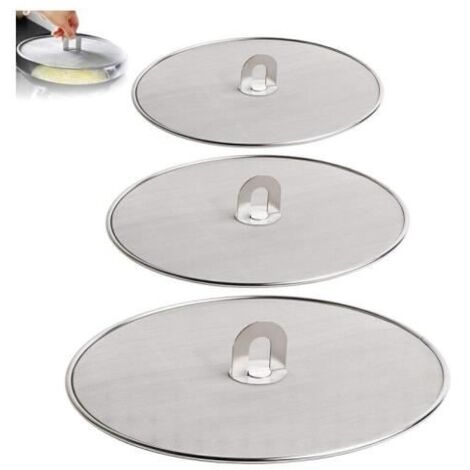 3 Pièces Écran Anti-Projections de Graisse pour Poêle Couvercle Anti Projection en Acier Inoxyable Protection Anti-éclaboussure - fy (1/4)