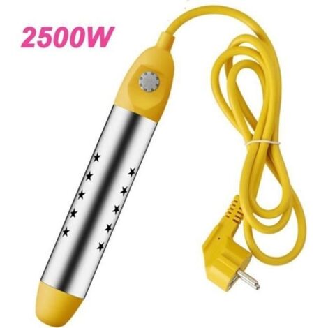 Thermoplongeur Chauffe-Eau à arrêt automatique électrique 2500W pour seaux piscines gonflables baignoires tout en plastique