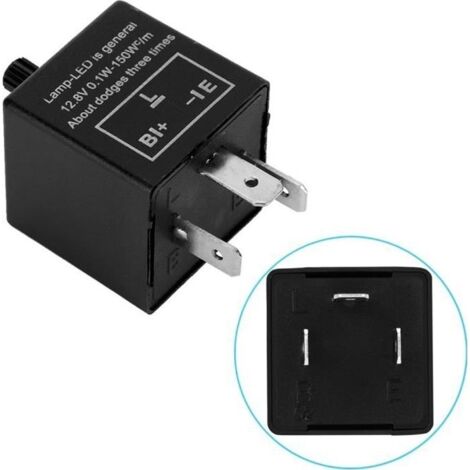 12 V vitesse réglable 3 broches moto indicateur clignotant relais clignotant indicateur LED voyant LED clignotant électronique (1/4)