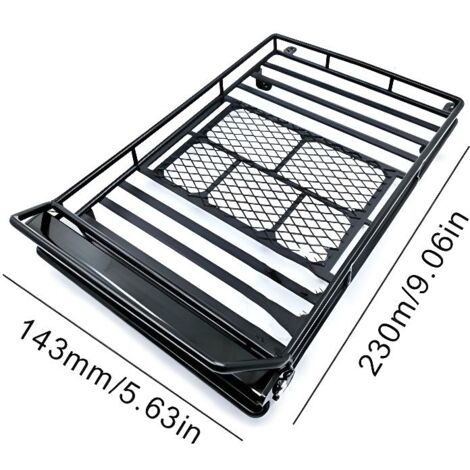 Porte-bagages de toit en métal avec barre de projecteur à 36 LED pour c ille 1-10 RC, noir, sans lumière