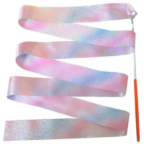 m/4 m Enfants Danse Gymnastique Bande de Soie Baguettes Scintillant Rythmique Artistique Ballet Twirling Bandes de Soie pour (1/5)