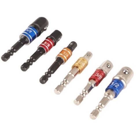 6Pcs Jeu de Adaptateur de Douille Hexagonal pour Visseuse À Air Clé À Douille Extension Vissage Outil Accessoire (1/4)