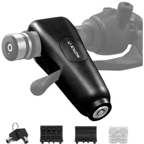 Antivol Bloque Levier de Frein + Alarme Universel Serrure pour Moto Scooter Vélo Noir avec 2 Clés (1/4)