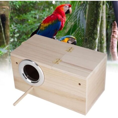 (bois de burly)Nid d'oiseau Bois de burly - Ouverture à gauche - Accessoires animalerie - Moyen