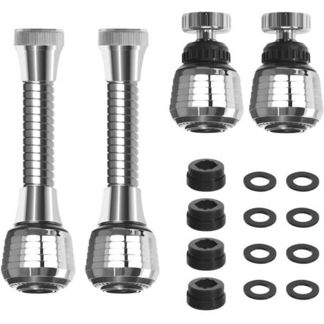 Extension de Robinet,4Pcs Robinet d'eau Pivotante à 360° Aérateur de Robinet Flexible,Aérateur de Robinet Pivotant Rallonge Robinet (1/4)
