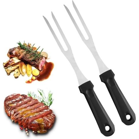 Fourchette à Découper,2Pcs Fourchette à Viande,Fourchette de Chef,Fourchettes à Pot,Fourchette à Viande en Acier Inoxydable (1/4)