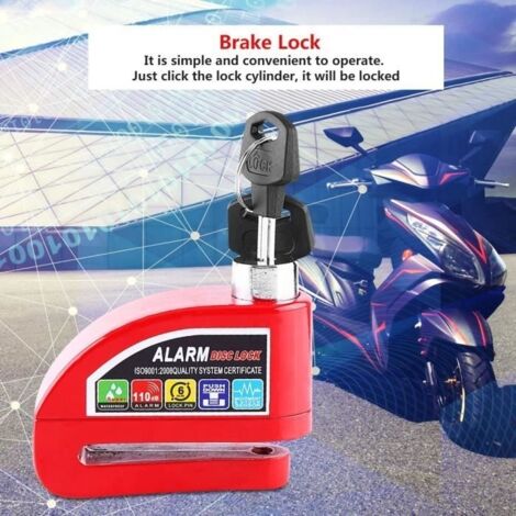 Alarme système sécurité antivol disque frein pour moto scooter vélo 89 x 60 x 31mm rouge-DBA (1/4)