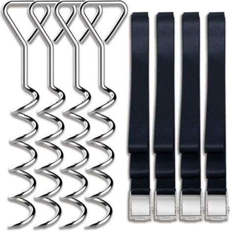 (Noir et argent)Kit d'ancrage en acier pour trampolines robustes - SODIAL - Noir et argent - 18 x 5 x 42cm (1/4)