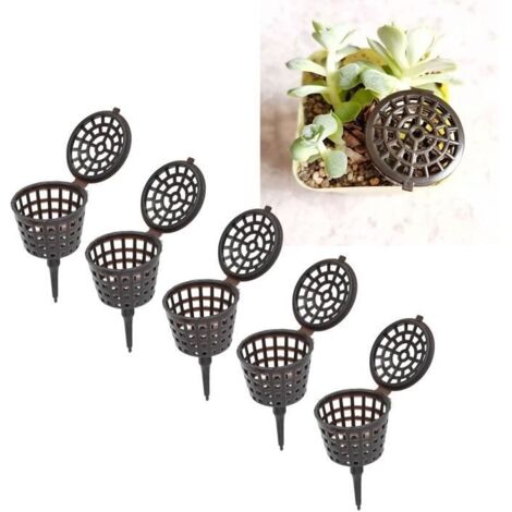 50 pièces Engrais Maille paniers Jardin pépinière Pots Portable Aquarium avec Couvercle Plantation Nutrition Tasses pour succu[470] (1/4)
