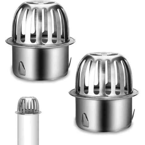 2 protège-gouttières en acier inoxydable, filtre à feuilles en acier inoxydable pour les conduits de toit (1/4)