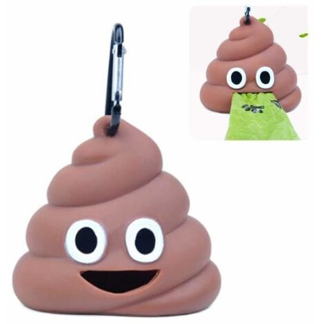 Borstu Distributeur de sacs a dejections canines - En silicone - Avec boucle - Pour sacs a dejections d'animaux de compagnie (1/4)