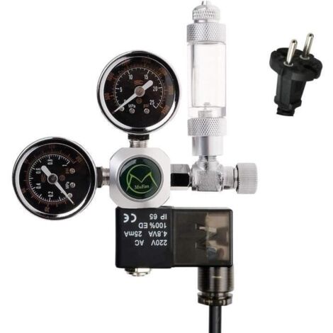Réducteur de pression pour aquarium,Régulateur de CO2 d'Aquarium,Compteur De Bulles et Clapet Anti-Retour,Interface W21,8 (1/4)