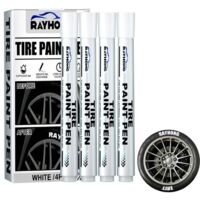 Qiilu stylo de traçage de graffitis de pneu de voiture Lot de 4 Marqueurs de Peinture Blanche Stylo Marqueur Blanc auto coffret
