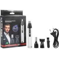 Tbest Nez tondeuse à cheveux ensemble 3 en 1 Rechargeable Hommes Épilation Nez Oreille Temple Tondeuse Électrique Clipper