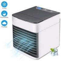 3 en1 Climatiseur Mobile Air Mini Cooler - Rafraichisseur d'air Ventilateur, Portable Humidificateur Purificateur, Leakproof