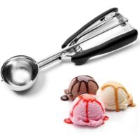 Cuillère à Glace, Cuillere a Glace Inoxydable, 5 CM de Diamètre, Cuillères à Glace avec Déclencheur pour Crème Glacée, Boule à Melon