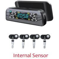 Capteur TPMS de pression,Internal Sensor Système de surveillance TPMS universel sans fil de la pression des pneus, à énergie solair