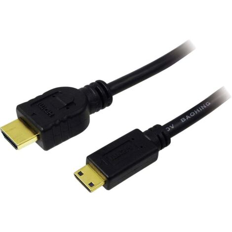 Câble HDMI LOGILINK CH0021 1m Noir - Connecteur HDMI vers mini HDMI - Contacts plaqués Or (1/3)