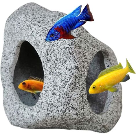 Cachette Aquarium Céramique Sécurisée - Ornement Non Toxique pour Reproduction/Repos - Décoration pour Poissons Combattants