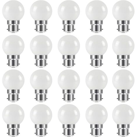 Ampoules à baïonnette B22 - Paquet de 20 ampoule LED feston 2W - blanc chaud [Classe énergétique B]