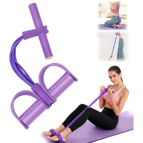 Kit 6 Bandes de Résistance + Pédale - 6 Niveaux Progressifs - Entraînement Complet Abdos/Cardio - Poignées Antidérapantes