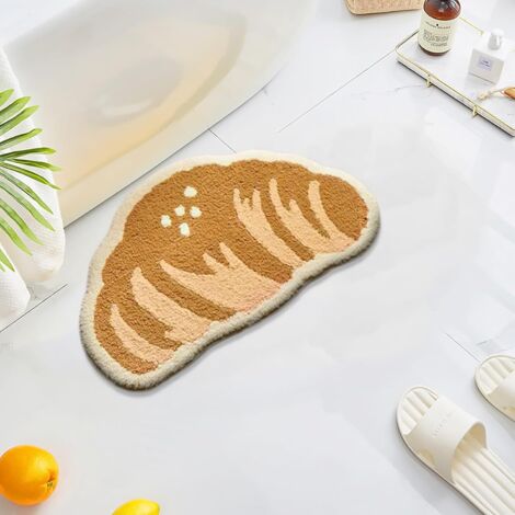 Petit Tapis Salle de Bain en Forme de Pain Mignon - Antidérapant Moelleux Lavable 40x60cm pour Évier Chambre Enfant (1/5)
