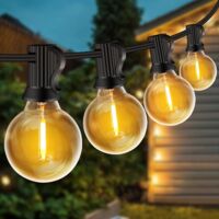 Guirlande LED Extérieur 9m - 32 Ampoules G40 Incassables - IP Étanche & Connectable - Blanc Chaud Énergétique A - Pour Jardin/Fête