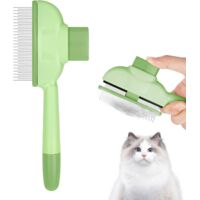 Peigne chat à nettoyage automatique. Élimine les poils morts d'un geste, confort optimal pour animaux et propriétaires.