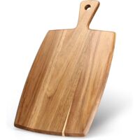 Planche à Découper en Bois d'Acacia 45x25cm - Poignée Intégrée - Pour Fromage, Fruits, Légumes et Viande - Marron
