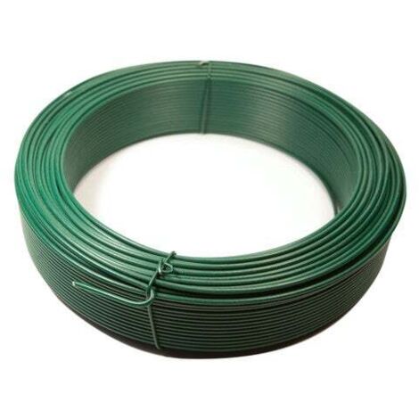 Hilo de tensión para valla galvanizado plastificado verde 2,8 mm por 50 m