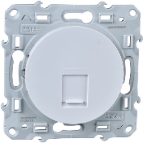 Odace, prise RJ45 Blanc, grade 1 (téléphone + informatique) cat. 6 UTP, à vis - S520475