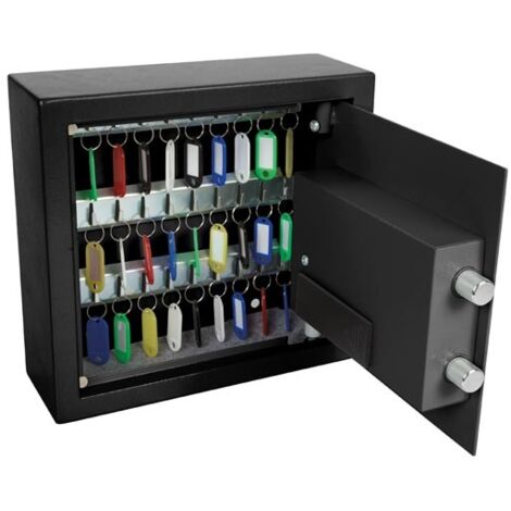 Caja fuerte con cerradura, 30 llaves, 28x30x10 cm