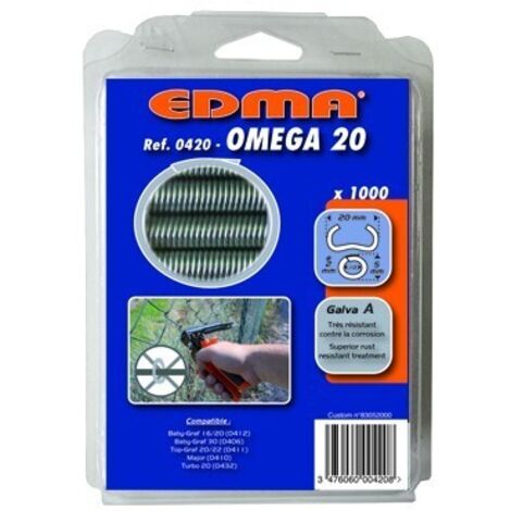 Grapas Omega 20 EDMA - Galva A - 1000 unidades - 420