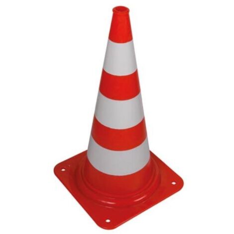 Perel Cono de señalización, para la delimitación de áreas, rojo/blanco, uso recreativo, 75 cm (1/2)