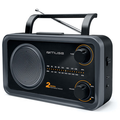 radio portátil analógica negra - m06ds - muse -