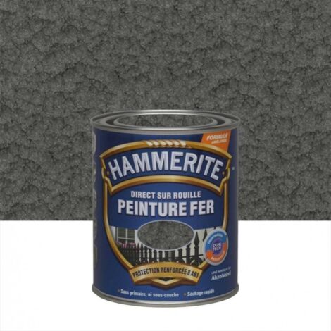 Pintura exterior hierro Directo sobre óxido HAMMERITE martillado gris pizarra 0,25 l HAMMERITE