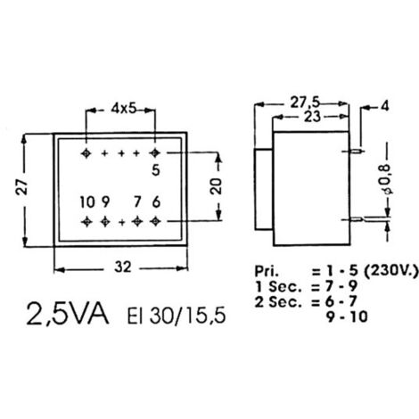 Transformateur Moule 2 5va 1 X 24v / 1 X 0 104a (1/3)