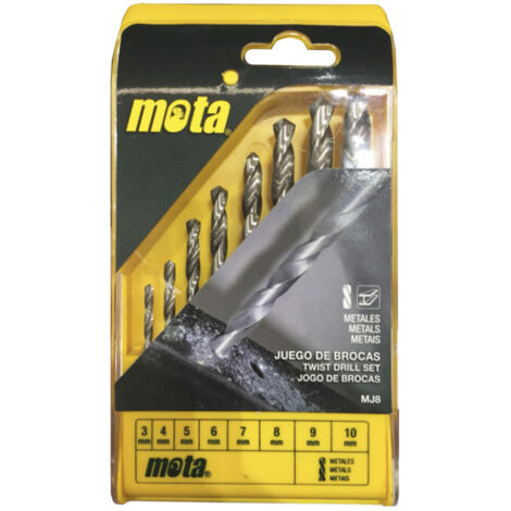 Juego de 8 brocas a.r para metal de 3mm a 10mm mj8 mota (1/2)