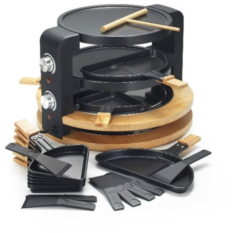 máquina raclette 8/10 personas 1500w + grill + crepera - kcwood.8.super - kitchen chef -