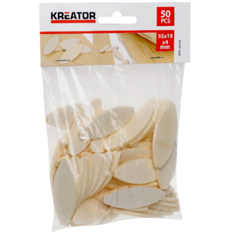 Juego de 50 listones de madera 60 x 23 x 4 mm Kreator